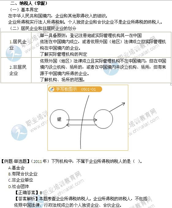 2014年中級經(jīng)濟(jì)師考試財(cái)政稅收精講：納稅人