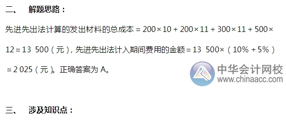 2015注會“借題發(fā)揮”會計篇：發(fā)出存貨的計量