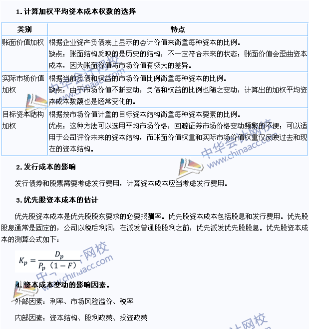 2015注會財務成本管理高頻考點：加權(quán)平均資本成本的計算