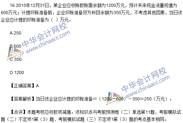 2016初級職稱《初級會計實務(wù)》試題及答案解析