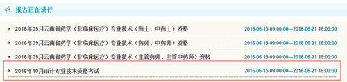 云南2016年中級審計師考試報名入口