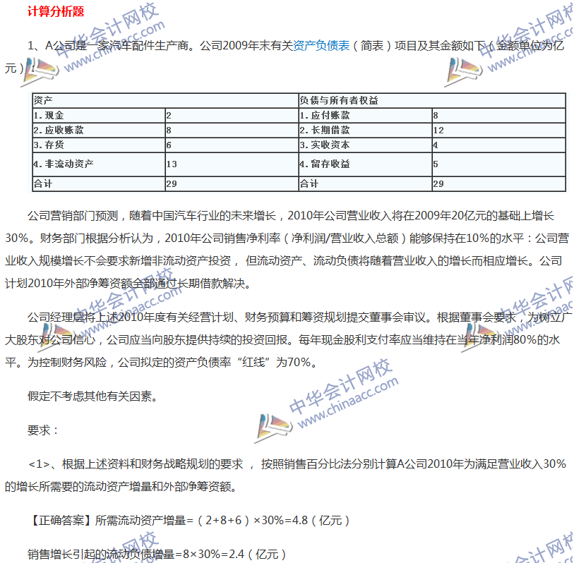 2017中級會計職稱《財務(wù)管理》全真模擬試題第五套（4）