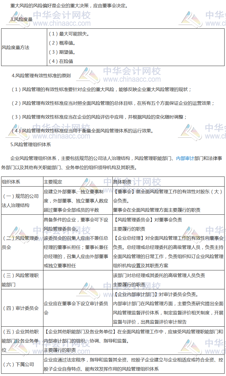 《公司戰(zhàn)略》高頻考點(diǎn)：風(fēng)險(xiǎn)管理體系