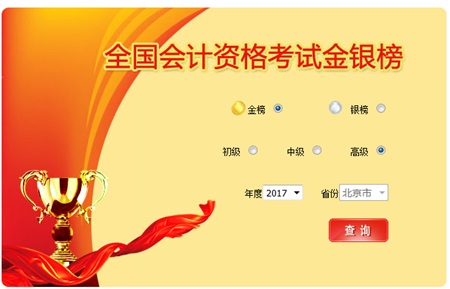 2017年全國高級會計師考試金銀榜公布