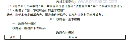 2018年初級會計實務改革第8章內容 政府會計概述