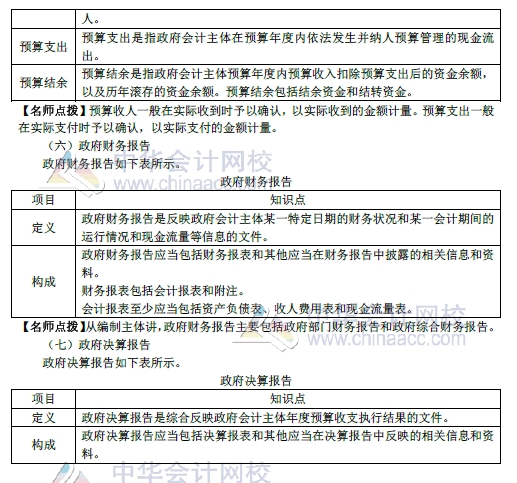 2018年初級會計實務改革第8章內容 政府會計概述