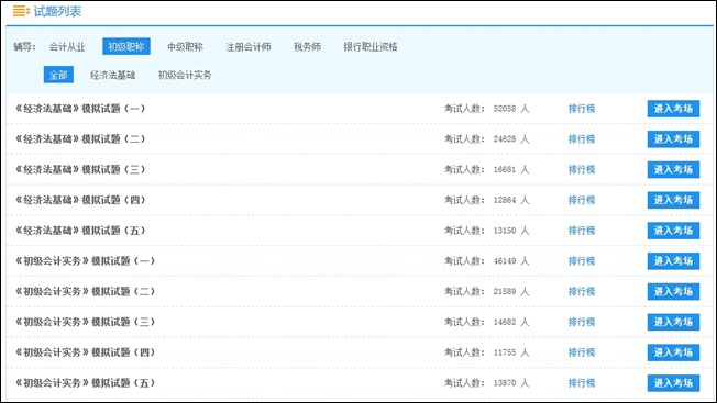 初級(jí)會(huì)計(jì)職稱考試模擬試題