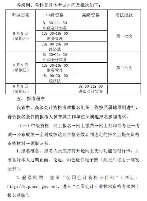 廣東惠州2018年中級會計職稱報名通知