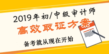 2019年審計師高效取證招生方案上線 早報名早學習！ 