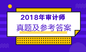 2018年審計師中級考試答案及相關考點