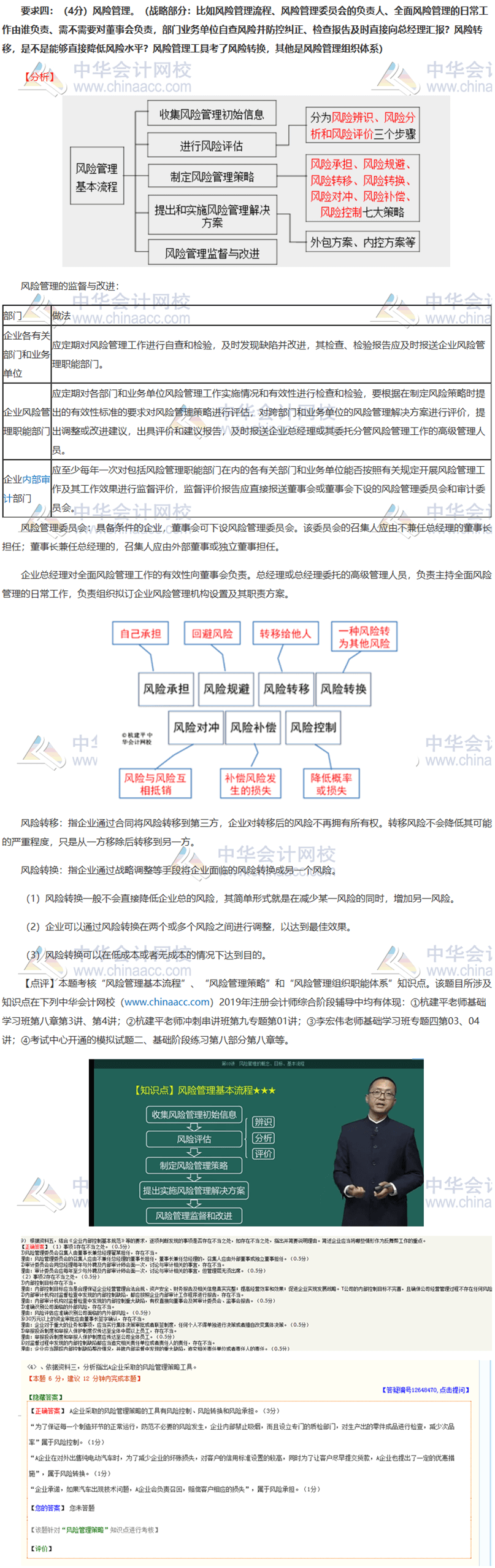 2019年注會(huì)職業(yè)能力綜合測(cè)試（二）試題涉及知識(shí)點(diǎn)