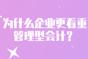 為什么企業(yè)更看重管理型會計？