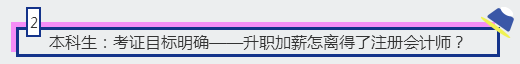 2、本科生：考證目標明確——升職加薪怎離得了注冊會計師？