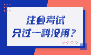 恭喜CPA考生！2019年注會(huì)只過一科也有大用！