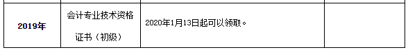 2019年浙江省衢州市初級會計證書領取的通知！