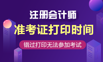 山東2020年cpa準考證打印時間