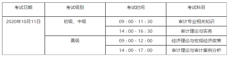 審計師考試時間