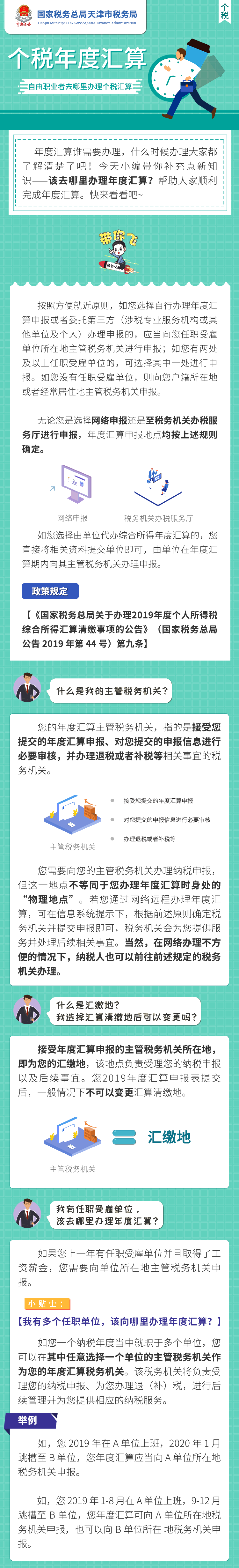 個稅年度匯算：自由職業(yè)者去哪里辦理個稅匯算？