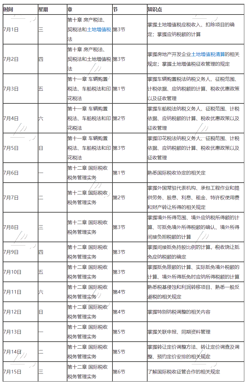 【建議收藏】2020年注冊(cè)會(huì)計(jì)師7月（上）學(xué)習(xí)日歷來(lái)啦！