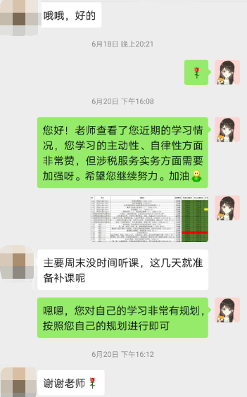 學習進度反饋