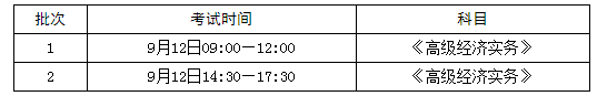 大連高級(jí)經(jīng)濟(jì)師考試安排