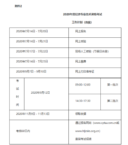 黑龍江2020高級經(jīng)濟師報名時間