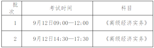 河南省高級經(jīng)濟(jì)師考試時(shí)間