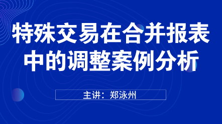 特殊交易在合并報(bào)表中的調(diào)整案例分析 (1)