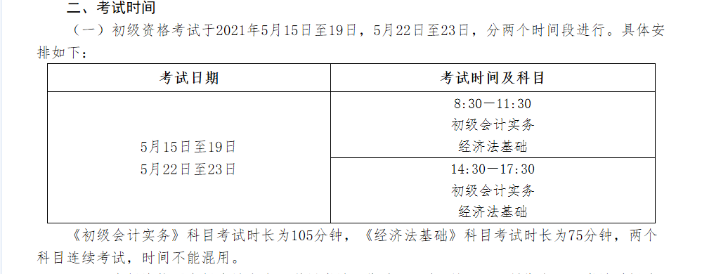 2021年初級(jí)會(huì)計(jì)考試時(shí)間安排已公布 建議收藏！