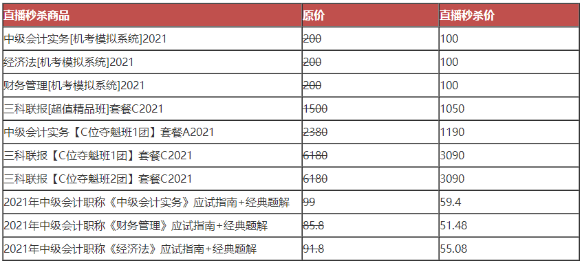 OMG！這有一份中級會計“爽”十一課價表 看完才知多優(yōu)惠！