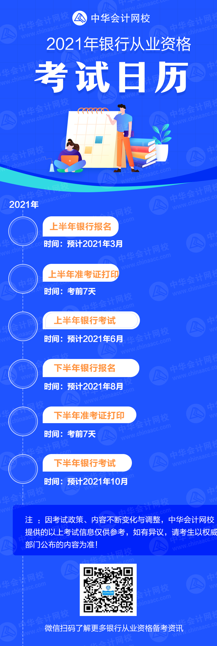 收藏！2021年銀行從業(yè)資格考試關(guān)鍵時間點一覽！