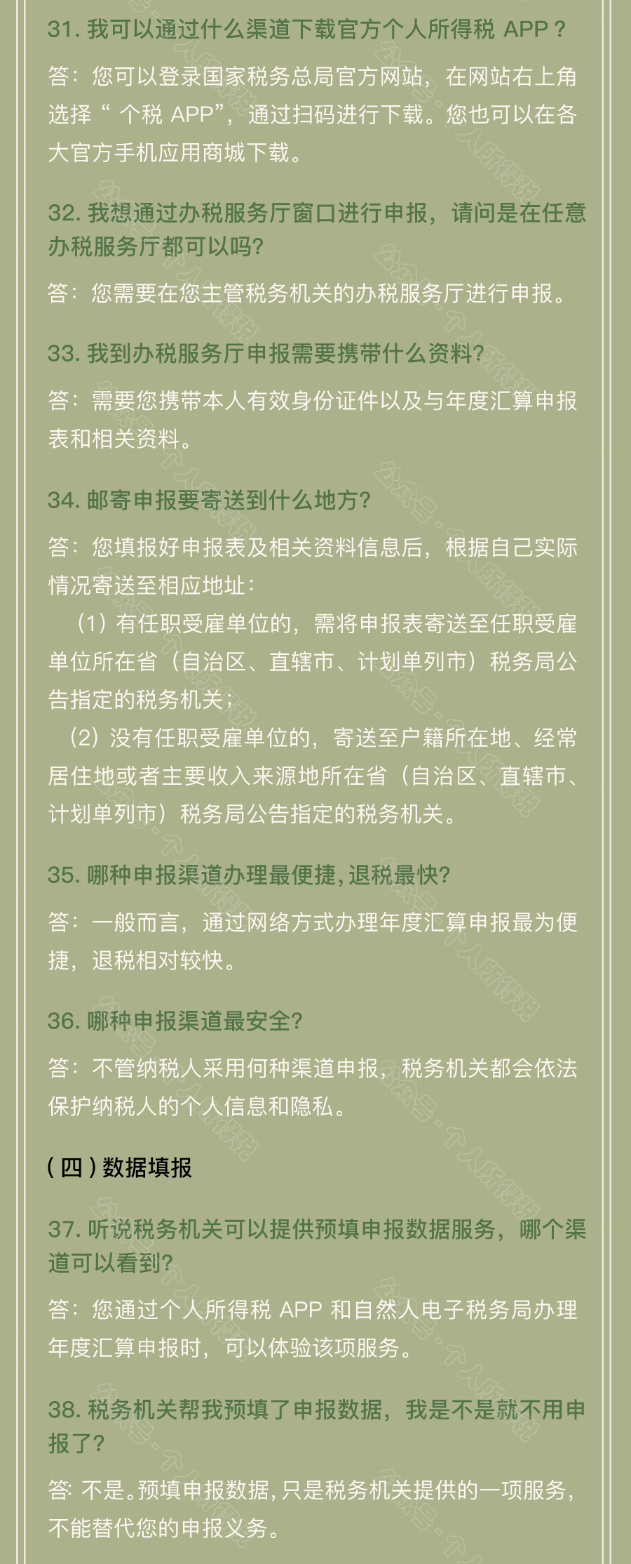 個稅匯算清繳常見問題匯總！你想知道的都在這~