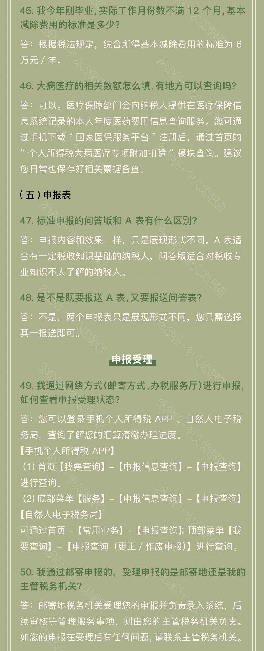 個稅匯算清繳常見問題匯總！你想知道的都在這~