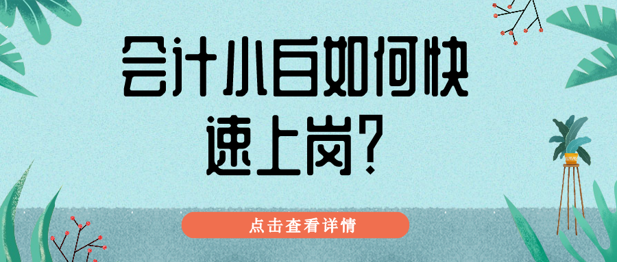 一篇讓財(cái)會(huì)小白不再迷茫 快速上崗！記得收藏