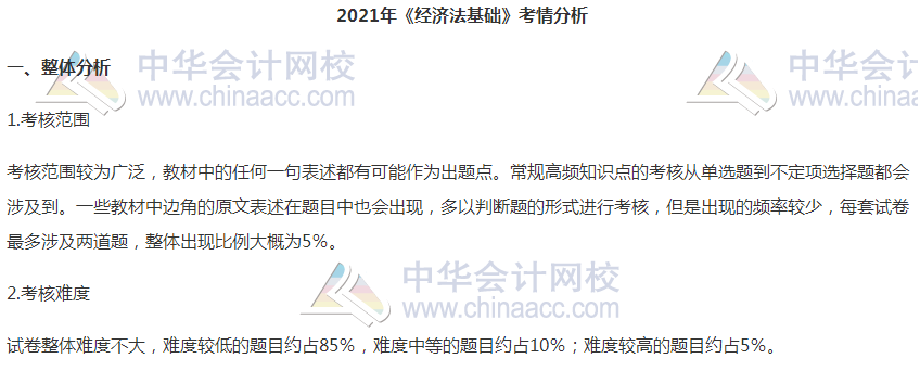 2021初級會計職稱《經(jīng)濟法基礎(chǔ)》試題分析&2022考試預測