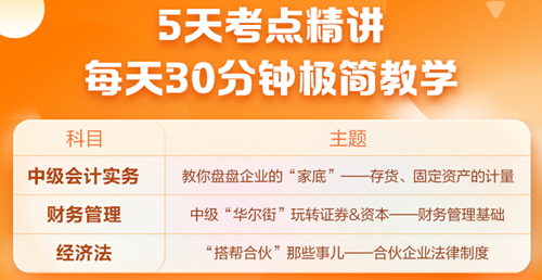 中級會計怎么學(xué)更高效？5天考點串講，拿下27分！