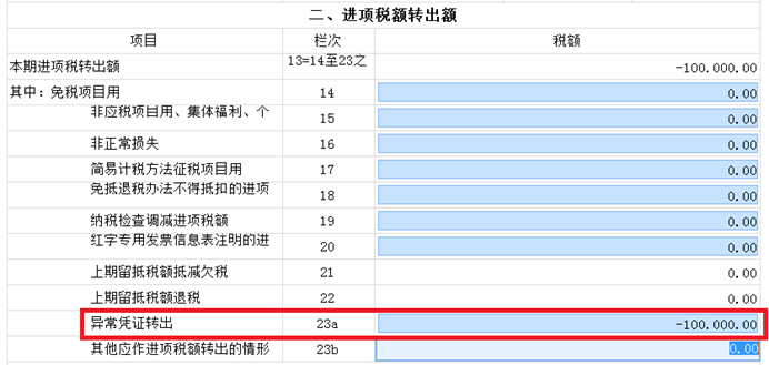 新增值稅報(bào)表啟用后，異常增值稅扣稅憑證轉(zhuǎn)出申報(bào)怎么做？