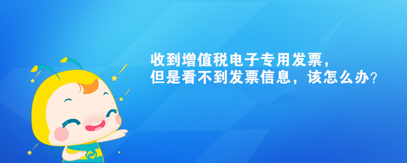 收到增值稅電子專用發(fā)票，但是看不到發(fā)票信息，該怎么辦？