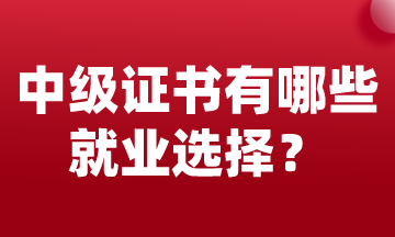 中級會計(jì)證書可以有哪些就業(yè)選擇？