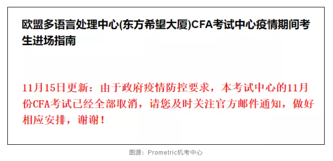 太離譜！考前1天直接被通知取消CFA考試？