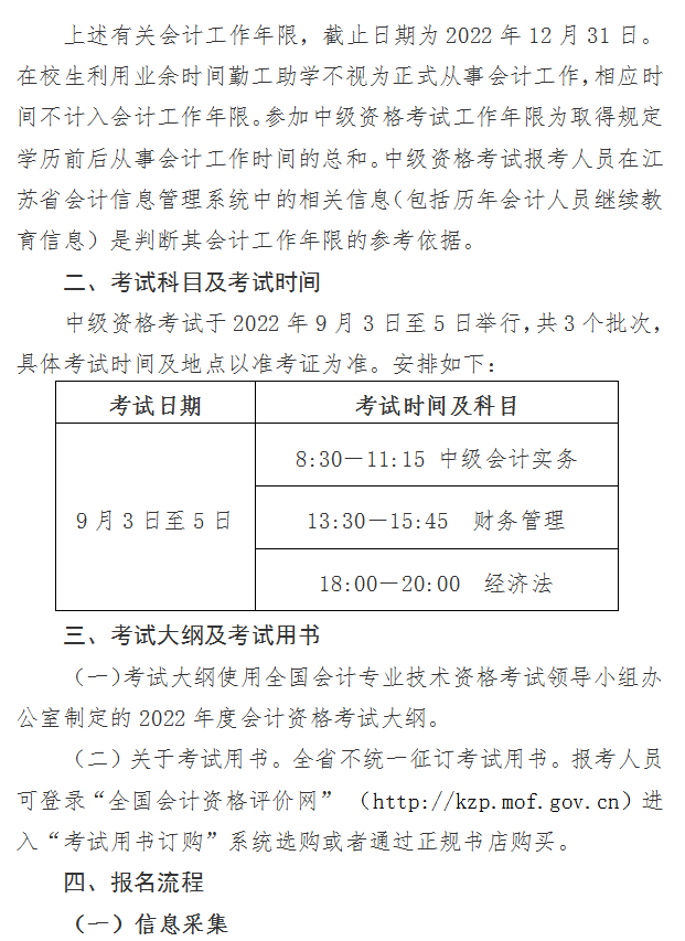 江蘇南京2022年中級會計職稱報名簡章公布