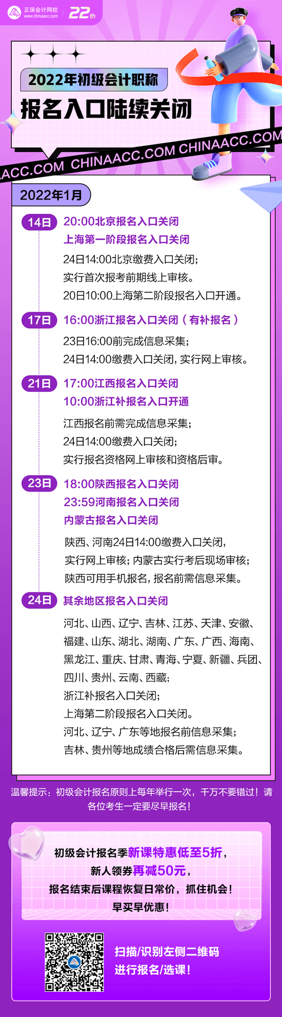 號(hào)外！2022年初級(jí)會(huì)計(jì)報(bào)名入口陸續(xù)關(guān)閉！抓緊去報(bào)名>>