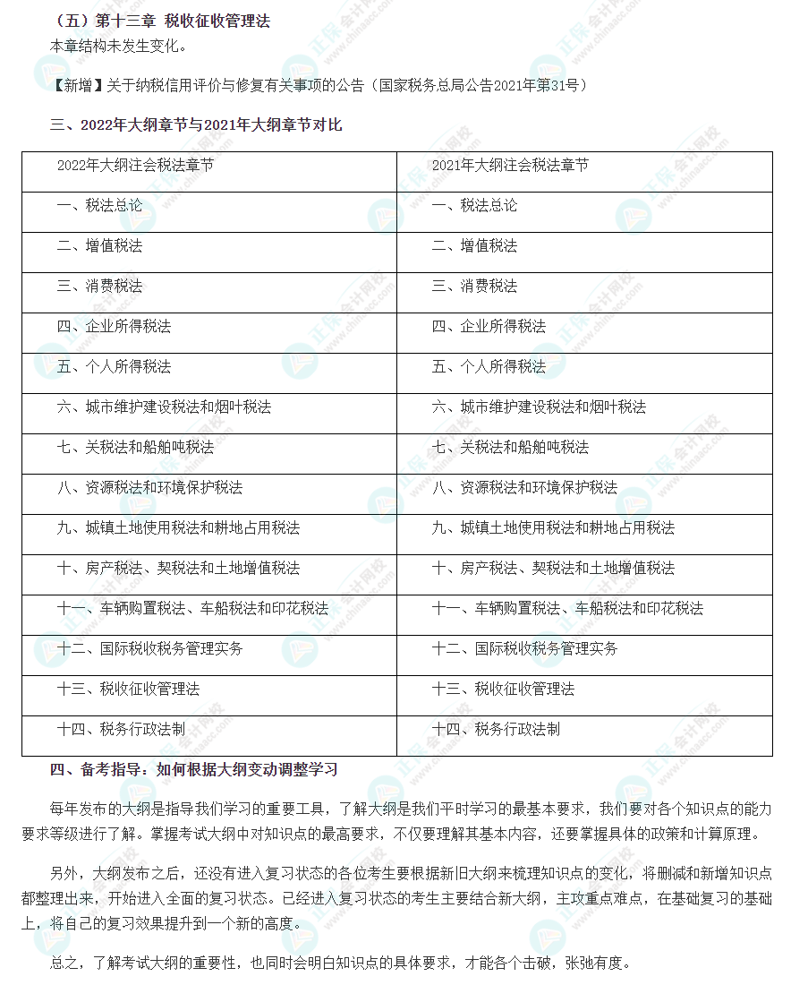 2022年注會《稅法》大綱變化點(diǎn)深度解讀