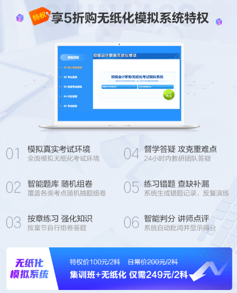 初級會計無紙化模擬系統(tǒng)是只有幾套試卷嗎？