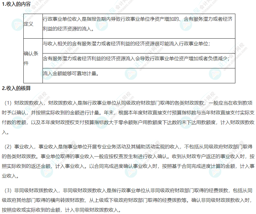 2022年高級(jí)會(huì)計(jì)師考試高頻考點(diǎn)：行政事業(yè)單位收入