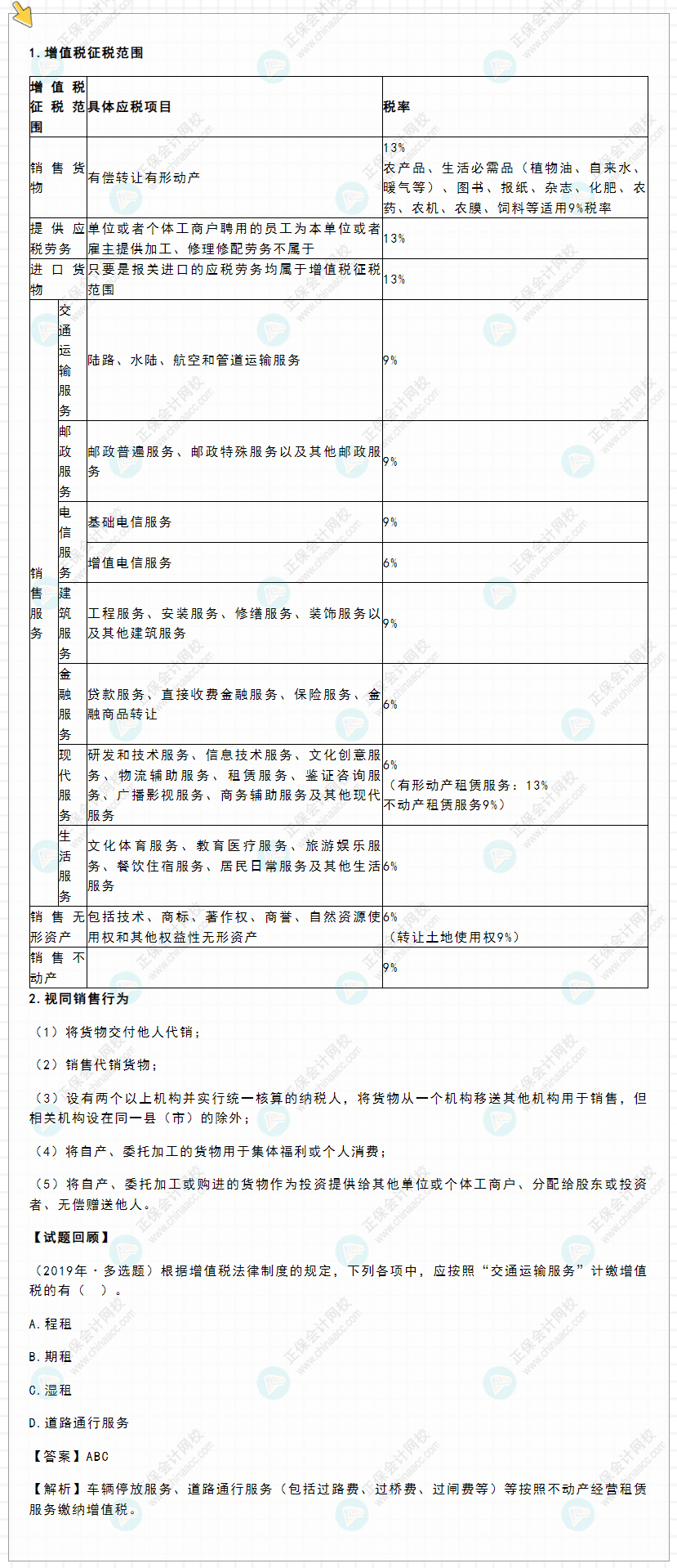 2022年初級(jí)會(huì)計(jì)《經(jīng)濟(jì)法基礎(chǔ)》高頻考點(diǎn)：增值稅征稅范圍