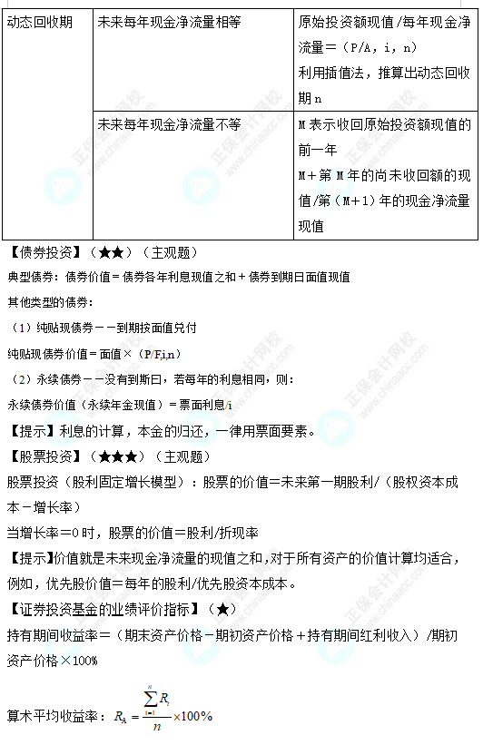 中級會計(jì)職稱財(cái)務(wù)管理必備公式