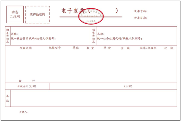 農(nóng)產(chǎn)品收購電子發(fā)票