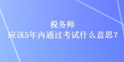 稅務(wù)師應(yīng)該5年內(nèi)通過考試什么意思？