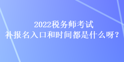 2022稅務(wù)師考試補(bǔ)報(bào)名入口和時(shí)間都是什么呀？